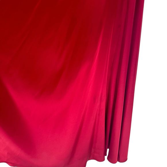 Mac Duggal‎ Flowy Split Bishop Sleeve Wine Faux Wrap Gown Dress Size 8 Women's - Picture 15 of 15